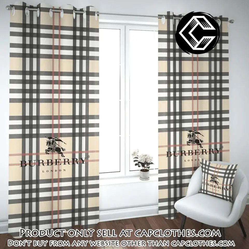 Burberry pattern premium window curtains hot  luxury curtain wc110 cc5836359